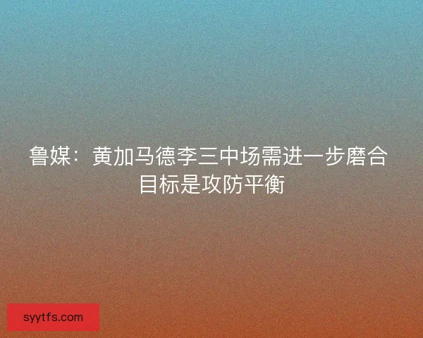 鲁媒：黄加马德李三中场需进一步磨合 目标是攻防平衡