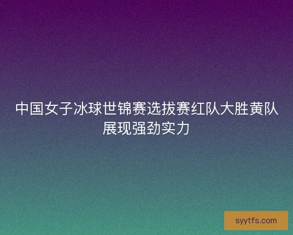 中国女子冰球世锦赛选拔赛红队大胜黄队展现强劲实力